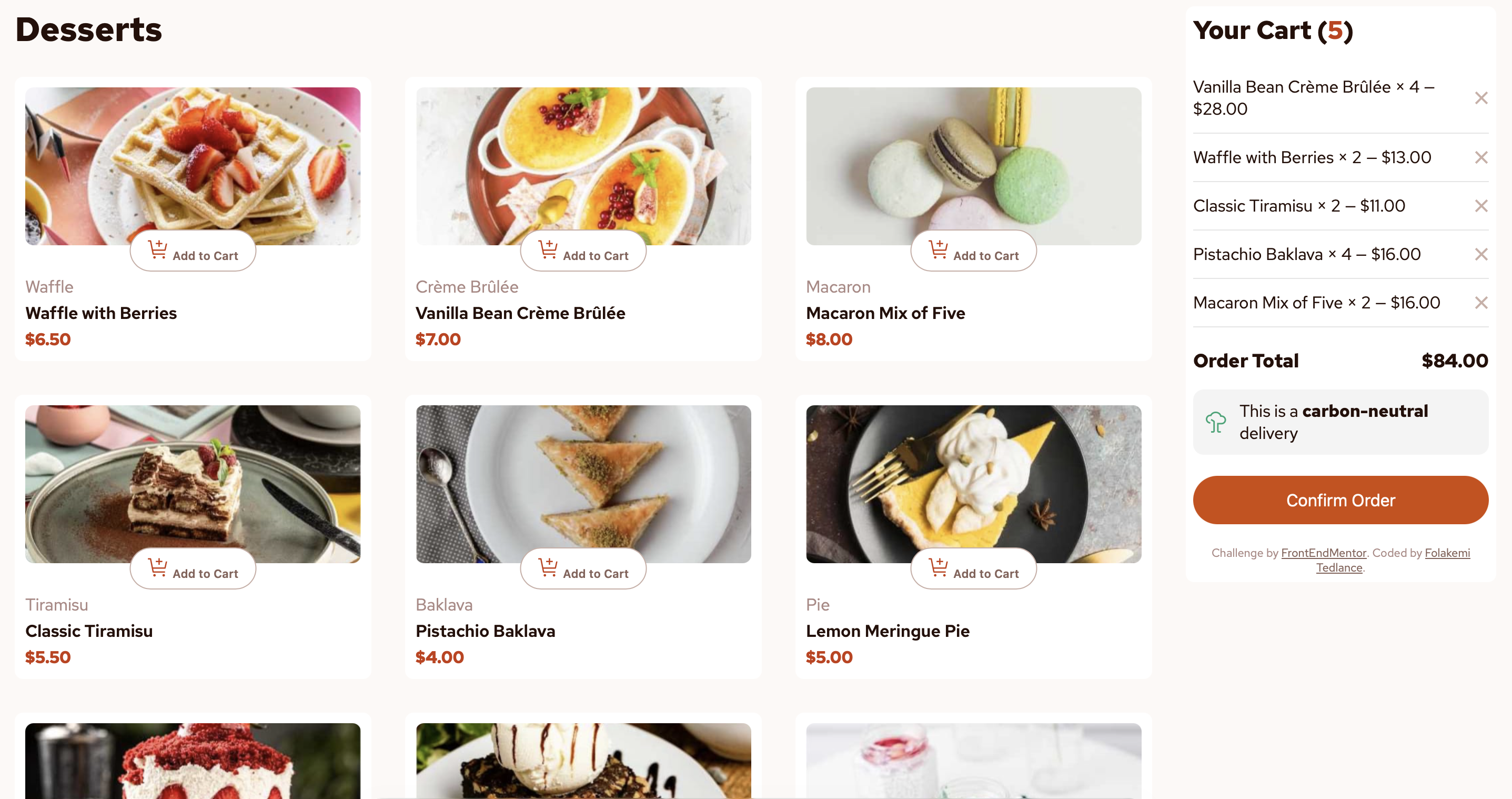 Product List with Cart